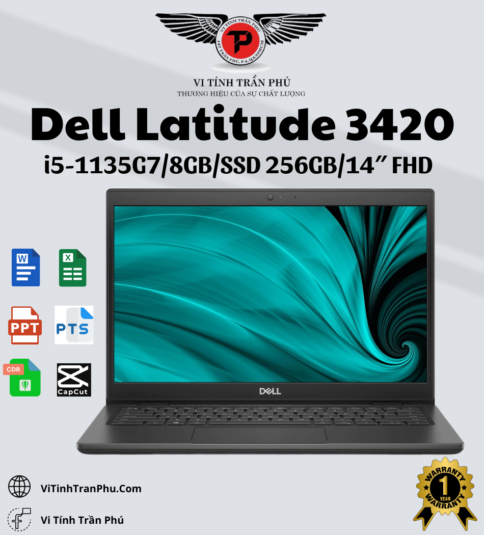 Laptop Dell Latitude 3420 (Intel Core i5-1135G7 | Ram 8GB | SSD 256GB | MH 14″ FHD)