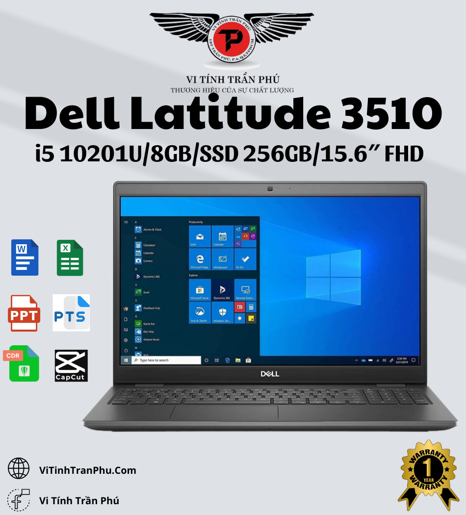 Laptop Dell Latitude 3510 i5 10201/8GB/256GB/15.6