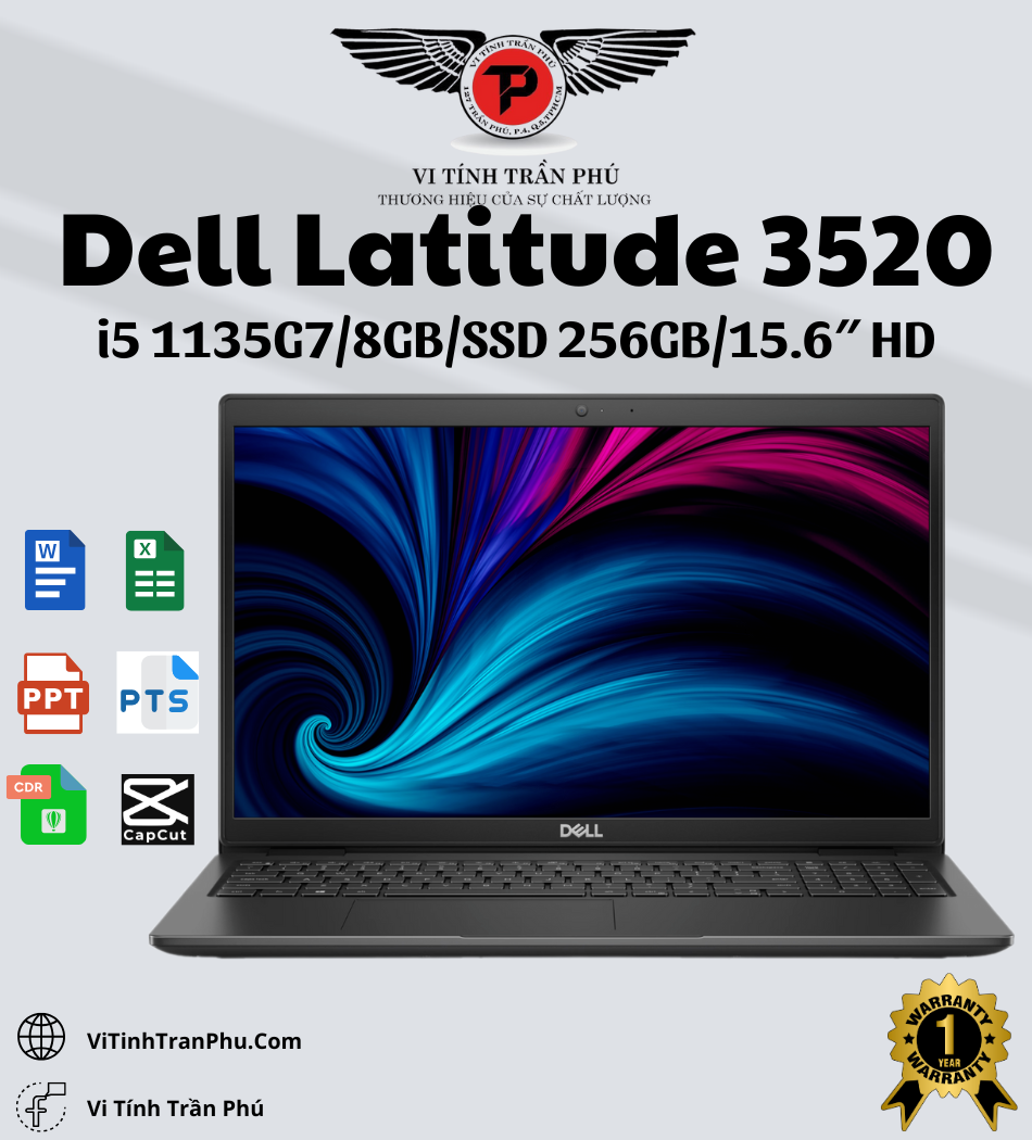 Laptop Dell Latitude 3520 i5 1135G7/8GB/256GB/15.6