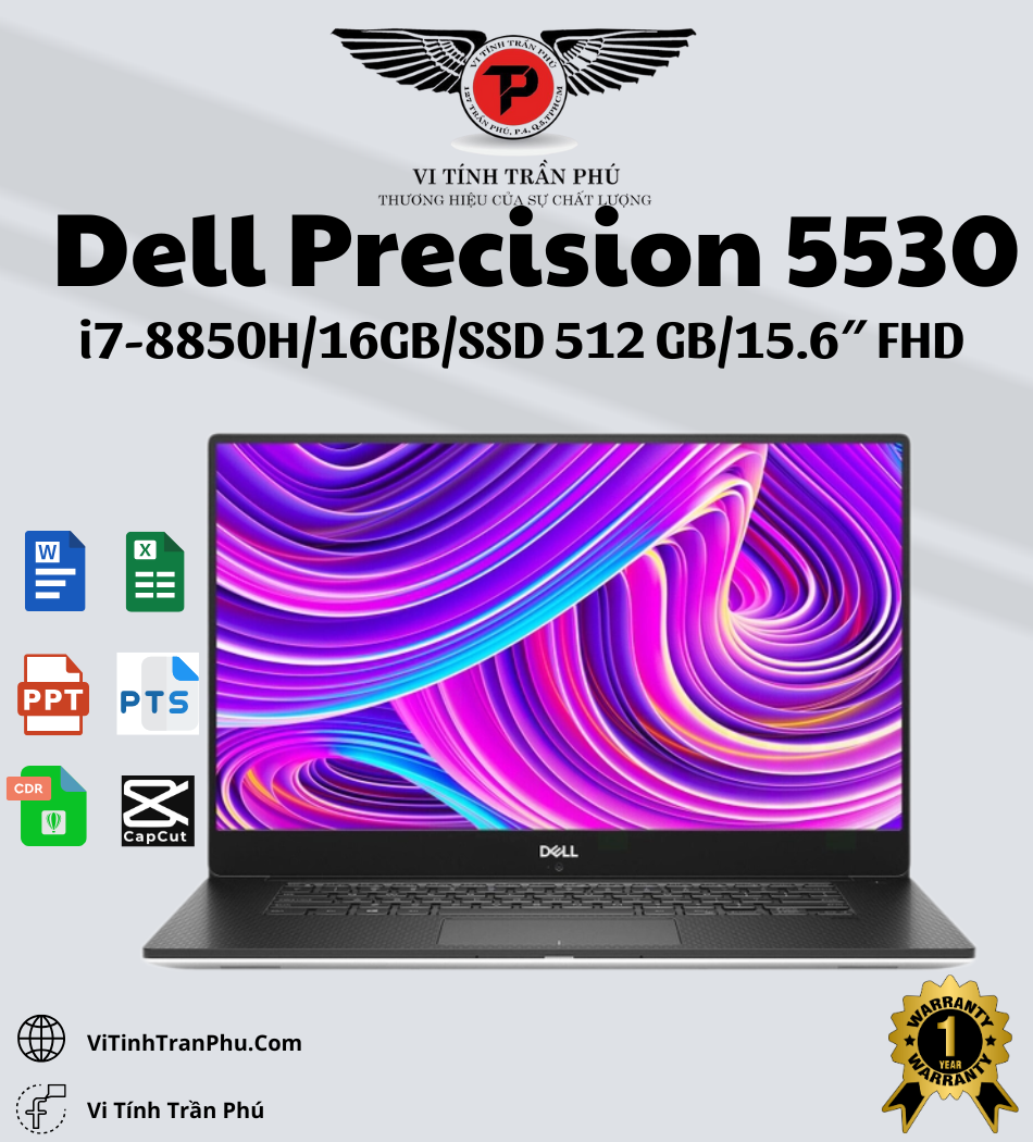 Laptop Dell Precision 5530 - i7 8850H - Màn hình 15.6 FHD