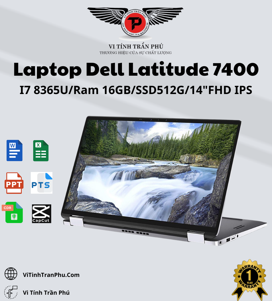 Laptop Dell Latitude 7400 2in1 - i7 8th/ 16GB/SSD 512Gb/14in FHD IPS Touch