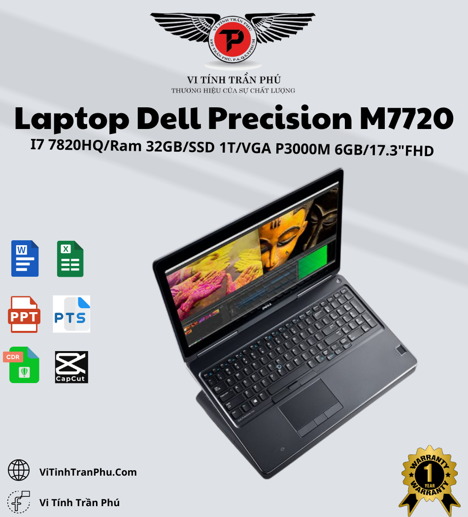 Laptop Dell Precision M7720 - Core I7 7820HQ