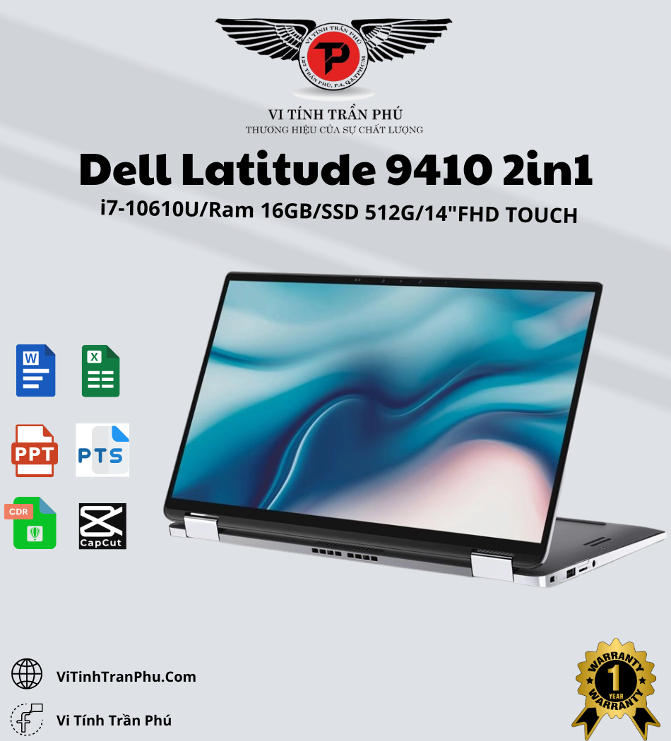 Dell Latitude 7410 2in1 Core™ i7-10610U, Ram 16GB , SSD 512GB ,14
