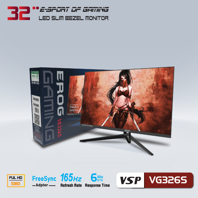 Màn Hình 32″ VSP ESport Gaming VG326S 165Hz