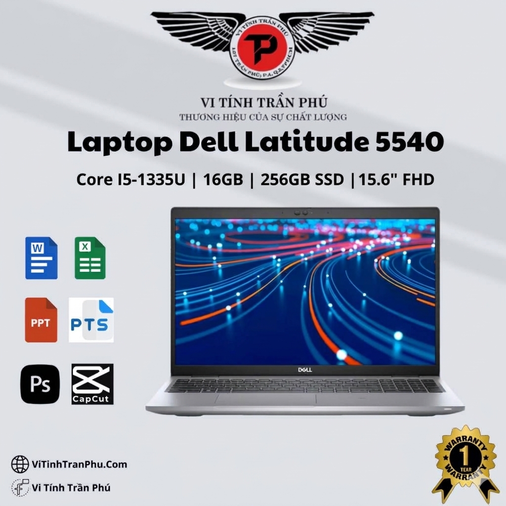Laptop Dell Latitude 5540 (i5 1335u / 16GB/ Nvme 256Gb/ 15.6