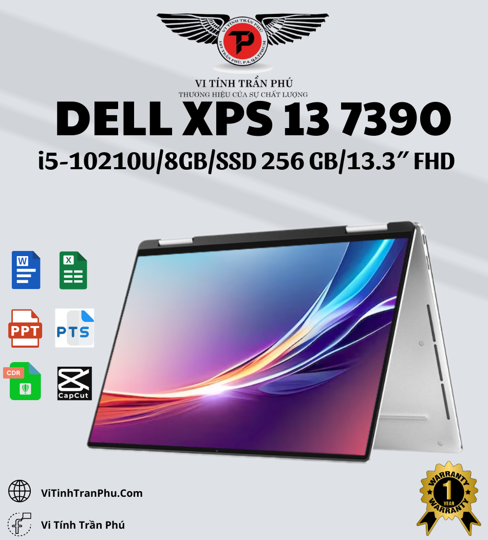 DELL XPS 13 7390 2in1 - CORE I5-10210U/ RAM 8G/ SSD 256G/ FHD