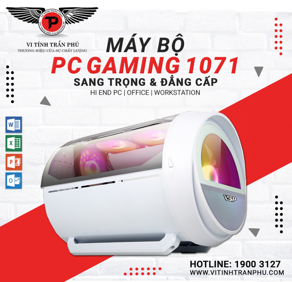 MÁY BỘ PC 1071: I7 10700F/16G/SSD256G/RTX3050 8G/650W
