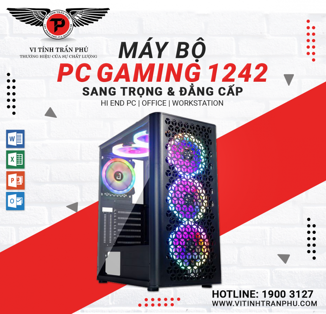 MÁY BỘ GAMING 1242 : I5 12400F/MAINB660/8G/GTX1650 4G/SSD128G/500W