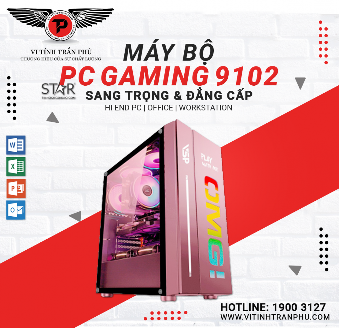 MÁY BỘ GAMING 91002 : i5 9400F/H310/8G/GTX1030 2G/SSD120G/500W
