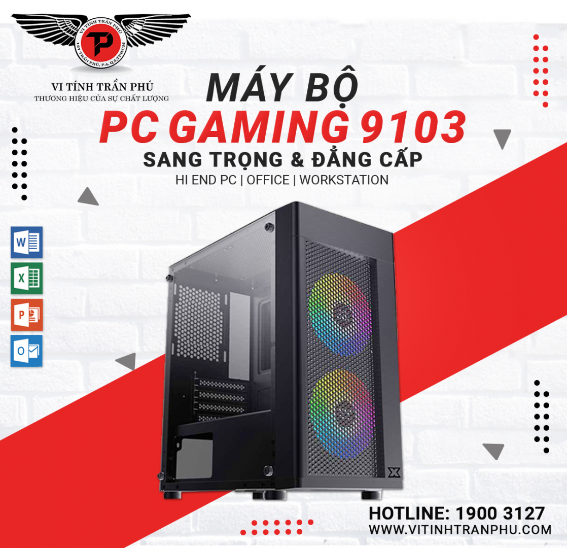 MÁY BỘ GAMING 91003 : H310/I3 9100F/8GG/RX560 4G/SSD120GB/400W