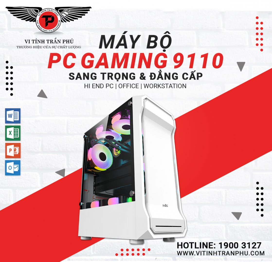 MÁY BỘ GAMING 9110: I3 10105F/H410/16G/SSD256G/650W/RTX3060 12G