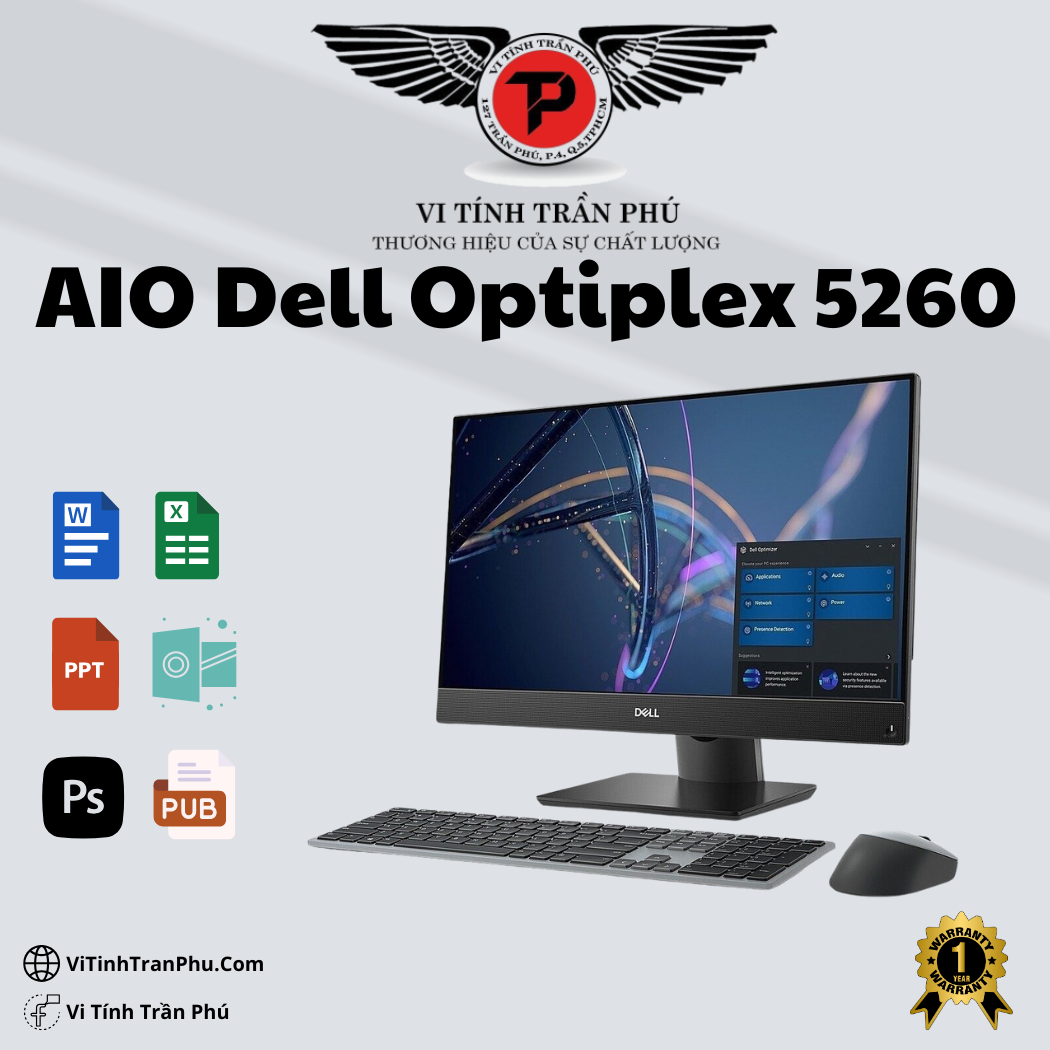 AIO - Máy Liền Màn Dell OptiPlex 5260 Core i7-8700 | RAM 16GB | SSD 256GB | 21.5 inch FHD
