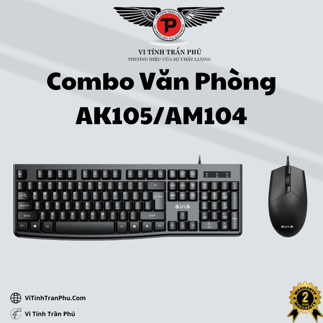 Combo Phím Chuột Văn Phòng Aula AK105/AM104