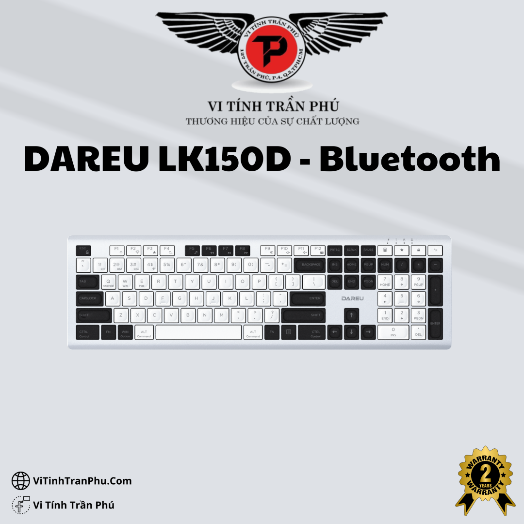 Bàn Phím Không Dây DAREU LK150D (Dual Mode, Scissor Switch)