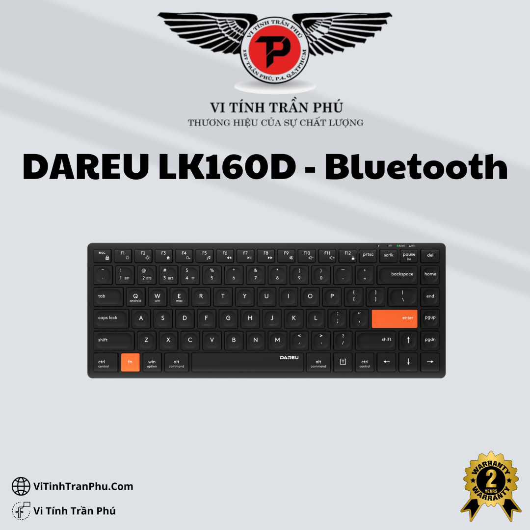 Bàn Phím Không Dây DAREU LK160D (Dual Mode, Scissor Switch)