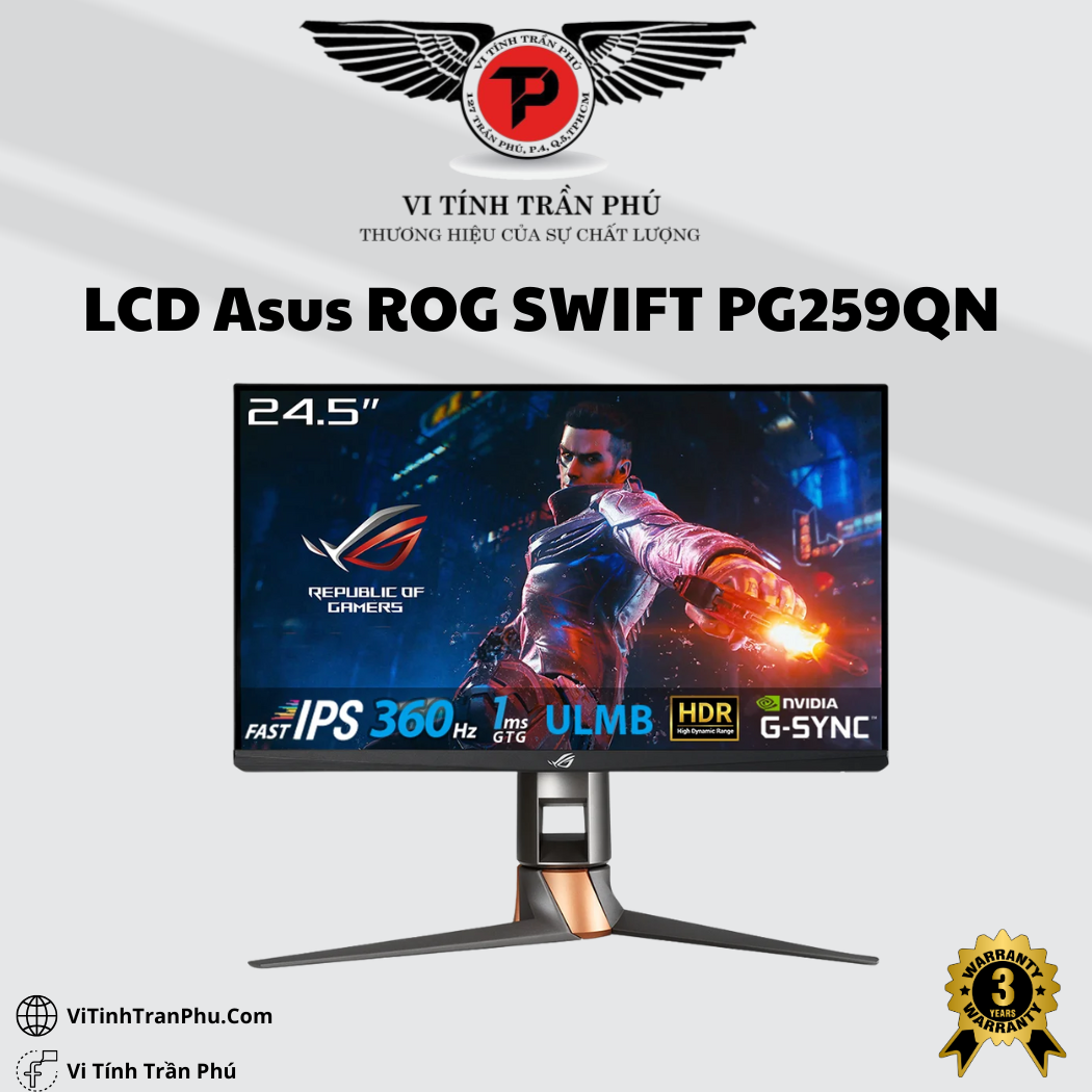 Màn hình Asus ROG SWIFT PG259QN 25“ IPS OC 360Hz G-SYNC