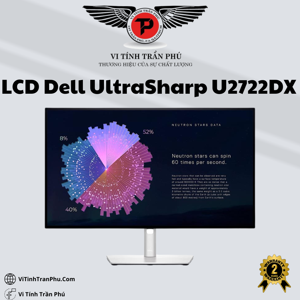 Màn Hình Dell UltraSharp U2722DX 27 inch 2K IPS USB TypeC