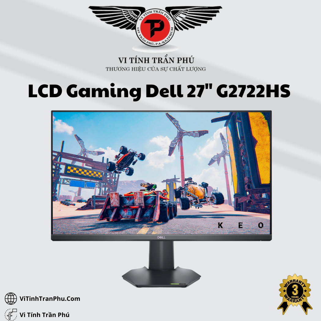 LCD Gaming Dell G2722HS (27In/ FHD/ IPS/ 165Hz/ 1ms / 350 nits/HDMI+DP+Audio/Freesync) New BH 24T