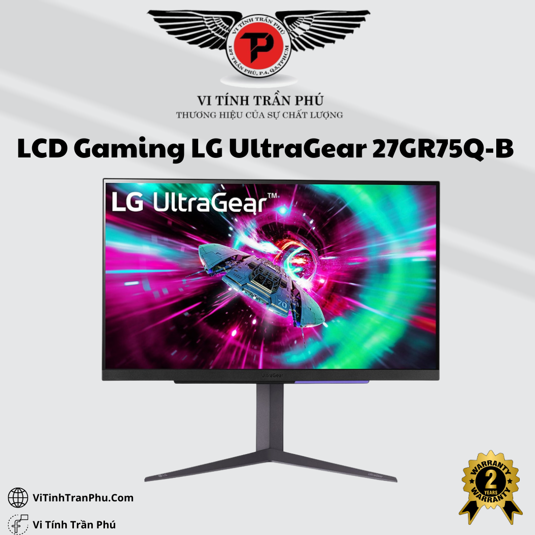 Màn Hình Gaming LG UltraGear 27GR75Q-B (27.0 inch - 2K - IPS - 165Hz - FreeSync - GSync - HDR10)