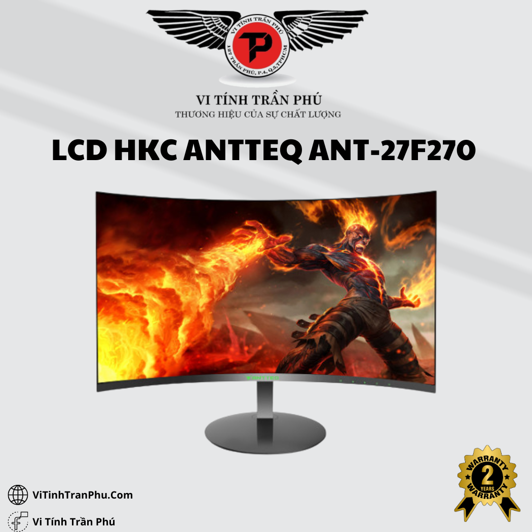 Màn Hình LCD 27 IN CONG HKC ANTTEQ ANT-27F270 VA/FHD/75Hz New Full Box