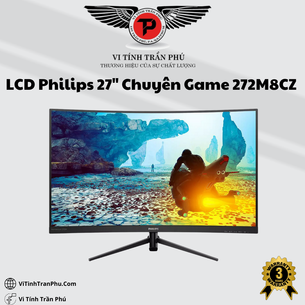 Màn Hình Cong Philips 27″ 272M8CZ Chuyên Game - FHD , VA, 165Hz - New Full Box BH36T