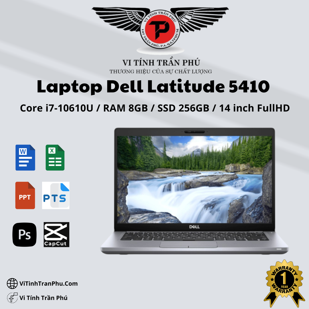Laptop cũ Dell Latitude 5410 Core i7-10610U | 8GB | 256GB | 14 inch FHD
