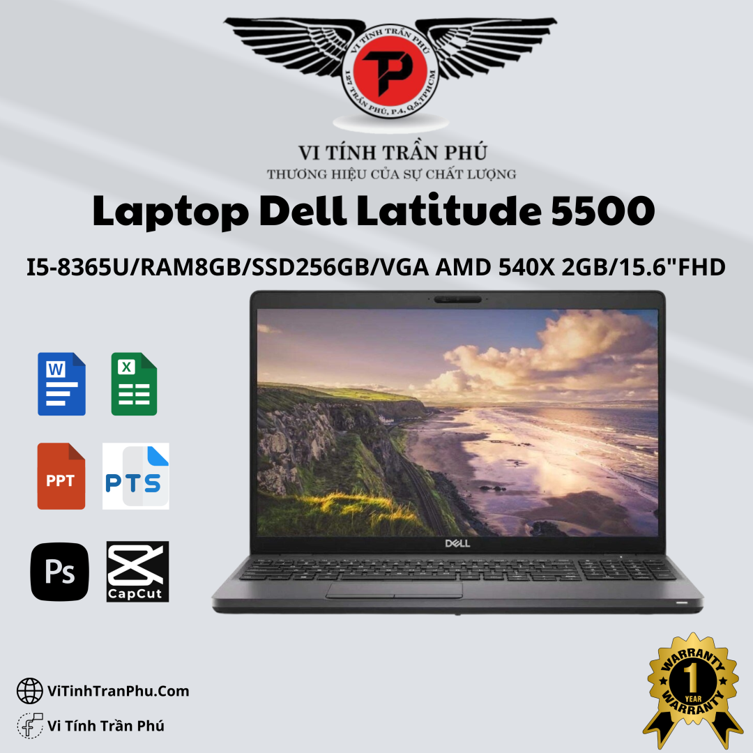 Laptop Dell Latitude E5500 - Core i5 8365u /8gb /Nvme 256Gb /VGA AMD 540X 2GB/ 15.6