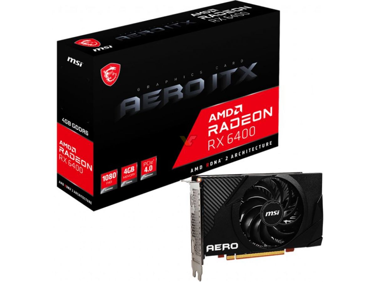 CARD VGA RX 6400 4GB GDDR6 MSI AERO ITX New Full Box