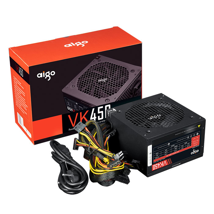 NGUỒN 450W AIGO VK450 (Màu Đen) NEW BH 36 THÁNG