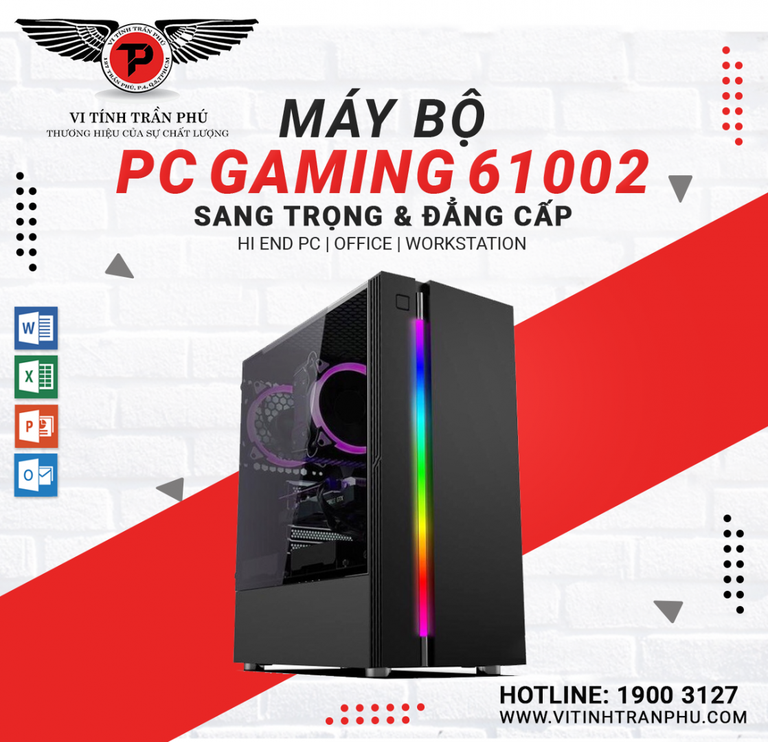 MÁY BỘ GAMING 61002 : H110/I3 6100T/8G/GTX1050TI 4G/400W