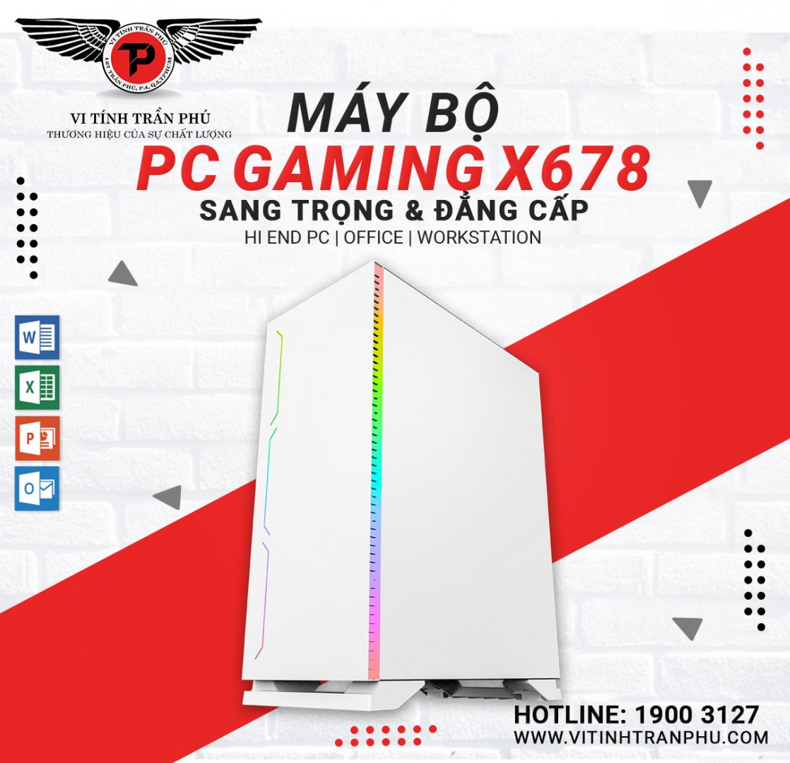 MÁY BỘ GAMING X678 : XEON E5 2673v3/MAINX99/32G/GT1030 4GB/SSD120GB/500W